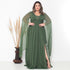 Vestido três listras pequenas com capa VESTIDO DE FESTA PETRA FINA VERDE OLIVA M